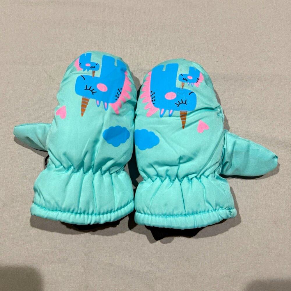 Girls Unisex Mittens Blue & Pink Animal Print Cartoon Animals Polyester One Size